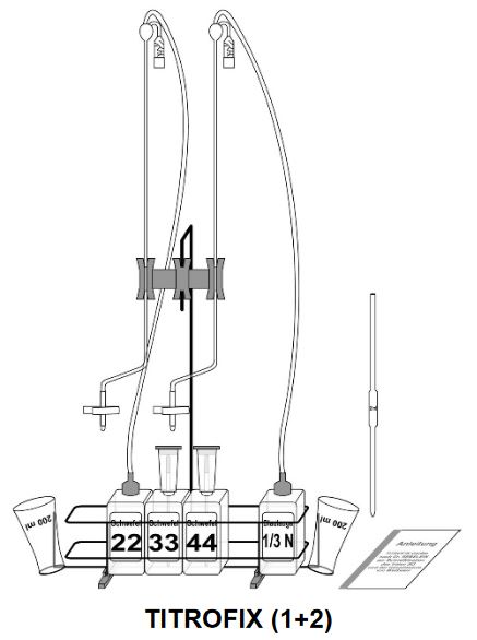 Titrofix 1 + 2 für die Gesamtsäure + freie SO-2 Bestimmung   (Preis zuzüglich Glasverpackung!)