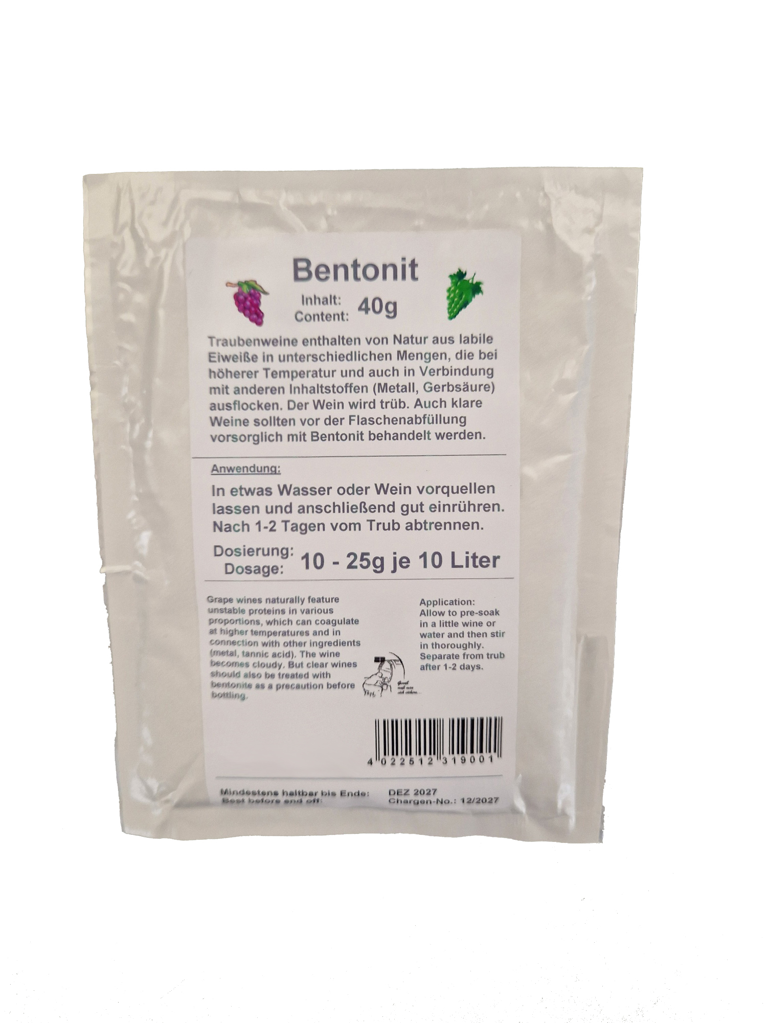 Bentonit, 40 g Gebinde